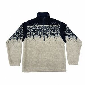 3/$25  Men's Zip Up Sweater - Navy and Cream